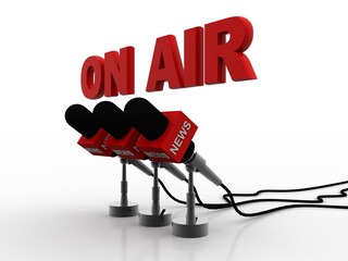 3d rendering Microphones of different mass media
