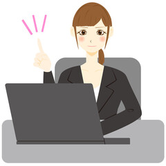 パソコン　女性　会社員　ポイント