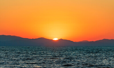Sunrise on The black sea coast . southern Crimean coast.