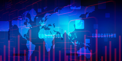 2d illustration world map abstract background
