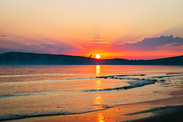 sunset over the sea