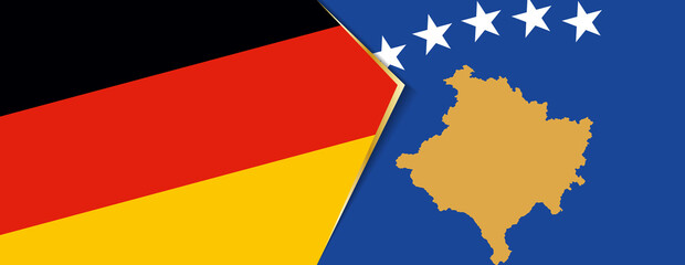 Germany and Kosovo flags, two vector flags