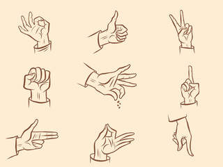 fingers a set of hand gestures