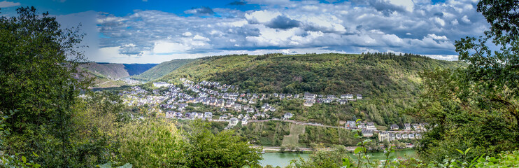 View of the Moselle, Cochem hiking region, Germany