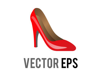 Vector red formal high heeled shoe emoji icon for social occasions, events or work places