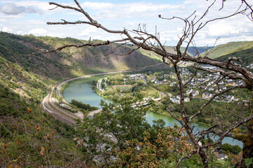 View of the Moselle, Cochem hiking region, Germany