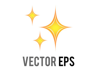 Vector glittering flashes of sparkles, yellow stars emoji icon, indicate love, happiness; beauty, gratitude, excitement