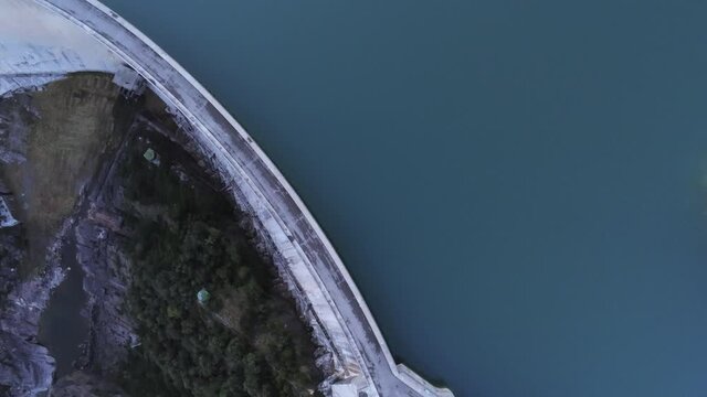Reservoir in Berga.Barcelona. Catalonia,Spain. Aerial Drone Footage