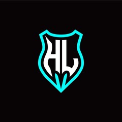 Initial H L letter with shield modern style logo template vector