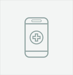 simple icon of smartphone with medical report. illustration for web and mobile design.