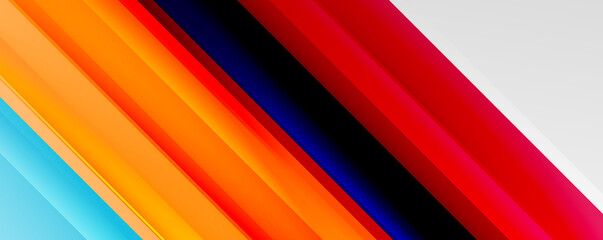 Geometric abstract backgrounds with shadow lines, modern forms, rectangles, squares and fluid gradients. Bright colorful stripes cool backdrops