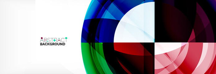 Round shapes, triangles and circles. Modern abstract background