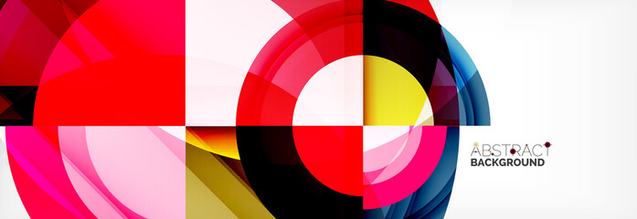 Obraz premium Round shapes, triangles and circles. Modern abstract background