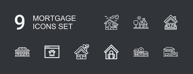 Editable 9 mortgage icons for web and mobile