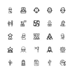 Editable 25 staff icons for web and mobile