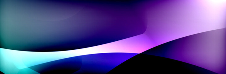 Fluid gradient neon color waves, vector abstract background