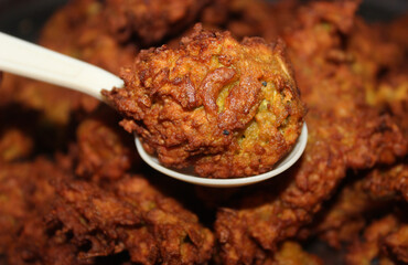 Pakora or pakoda, a traditional and popular Indian vegetarian snack