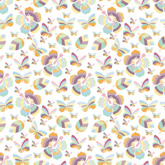 pattern design with colorful leaf ornament, copy space