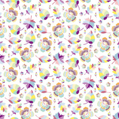 pattern design with colorful leaf ornament, copy space