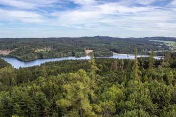 Fototapeta premium View of the Landstejn reservoir