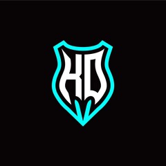 Initial K O letter with shield modern style logo template vector