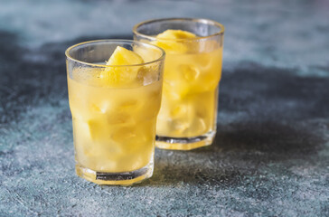 Two glasses of pineapple juice