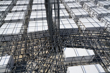 Obraz premium Iron steel flooring in a big construction site