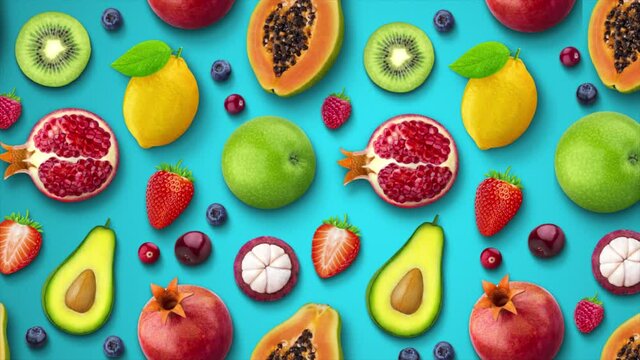 Fruit Horizontal Conveyor Pan on Blue Background