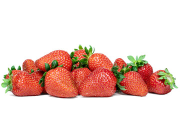 Ripe fresh strawberry. Scattered berries