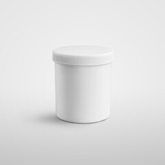 Medical organic product packaging template, empty jar with lid for design and pattern presentation.