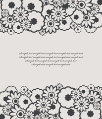 Abstract background or card with stylized flowers. Floral illustration with copy space for your text.