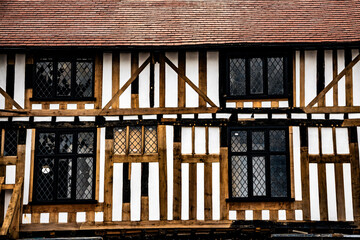 half timbered buildings stratford upon avon warwickshire england uk