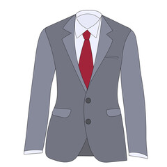 vector, isolated, men's jacket with tie on white background