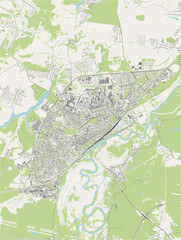 Fototapeta premium map of the city of Vladimir, Russia
