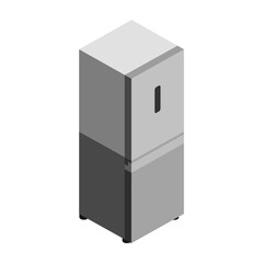 Isometric style icon.Fridge icon isolated on white background.Vector illustration for web design. Refrigerator or fridge for kitchen.
