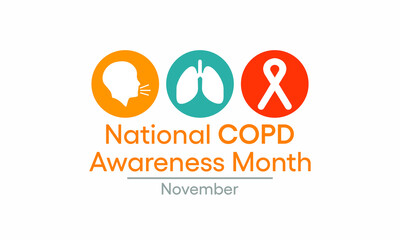 Vector illustration on the theme of national Chronic Obstructive Pulmonary Disease (COPD) awareness month observed each year during November.