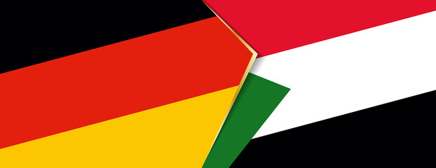 Germany and Sudan flags, two vector flags.