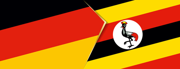 Germany and Uganda flags, two vector flags.