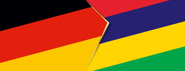 Germany and Mauritius flags, two vector flags.