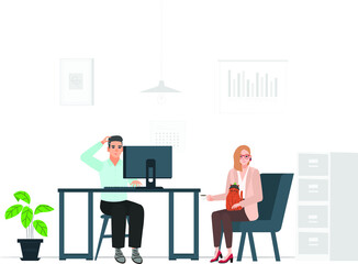 business people working together in the office. 