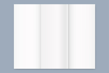 White trifold brochure template on grey background. Brochure Design.