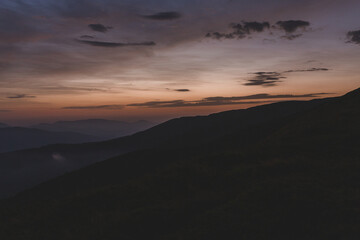 sunset over the mountains
