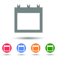 Empty calendar icon vector logo isolated on background