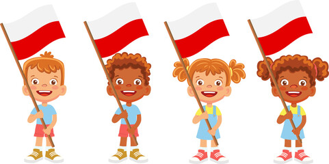 Poland flag in hand set