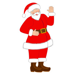 Santa Claus waving of hand, vector illustration design