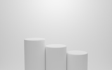 3d rendering of empty white podium for display product.