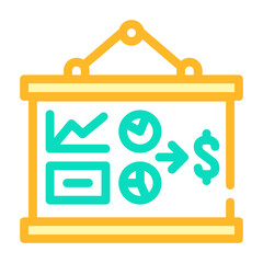 business plan presentation color icon vector illustration