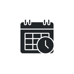 Schedule planning icon, solid style.
Schedule, appointment, important date concept. Vector illustration. Design on white background. EPS 10