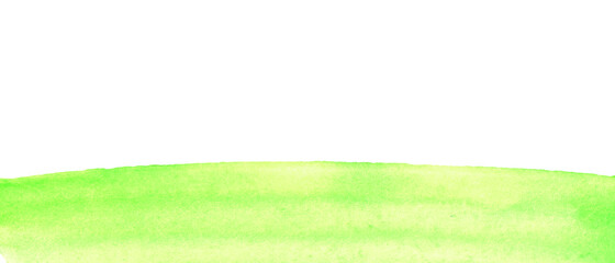 Sunny meadow, the land with green grass, abstract summer watercolor background. Template for postcard, banner, illustration