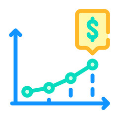 growing revenue infographic color icon vector illustration